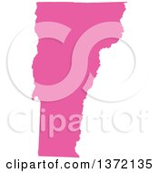 Pink Silhouetted Map Shape Of The State Of Vermont United States