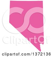 Clipart Of A Pink Silhouetted Map Shape Of The State Of Nevada United States Royalty Free Vector Illustration