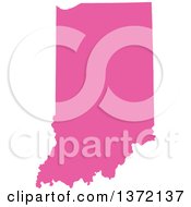 Poster, Art Print Of Pink Silhouetted Map Shape Of The State Of Indiana United States
