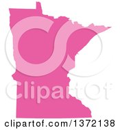 Poster, Art Print Of Pink Silhouetted Map Shape Of The State Of Minnesota United States