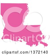 Poster, Art Print Of Pink Silhouetted Map Shape Of The State Of Louisiana United States