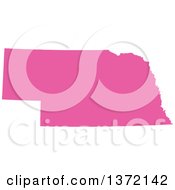Pink Silhouetted Map Shape Of The State Of Nebraska United States