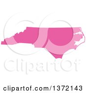 Clipart Of A Pink Silhouetted Map Shape Of The State Of North Carolina United States Royalty Free Vector Illustration
