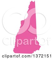 Clipart Of A Pink Silhouetted Map Shape Of The State Of New Hampshire United States Royalty Free Vector Illustration by Jamers
