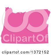 Clipart Of A Pink Silhouetted Map Shape Of The State Of Oregon United States Royalty Free Vector Illustration