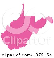 Poster, Art Print Of Pink Silhouetted Map Shape Of The State Of West Virginia United States
