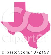 Poster, Art Print Of Pink Silhouetted Map Shape Of The State Of Texas United States