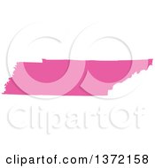 Poster, Art Print Of Pink Silhouetted Map Shape Of The State Of Tennessee United States