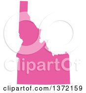 Clipart Of A Pink Silhouetted Map Shape Of The State Of Idaho United States Royalty Free Vector Illustration