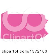 Poster, Art Print Of Pink Silhouetted Map Shape Of The State Of Pennsylvania United States
