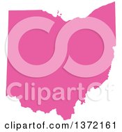 Pink Silhouetted Map Shape Of The State Of Ohio United States