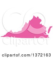 Poster, Art Print Of Pink Silhouetted Map Shape Of The State Of Virginia United States