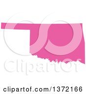 Poster, Art Print Of Pink Silhouetted Map Shape Of The State Of Oklahoma United States