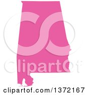 Pink Silhouetted Map Shape Of The State Of Alabama United States