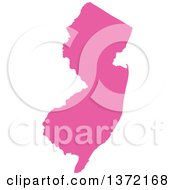 Clipart Of A Pink Silhouetted Map Shape Of The State Of New Jersey United States Royalty Free Vector Illustration