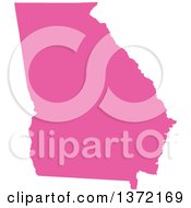 Poster, Art Print Of Pink Silhouetted Map Shape Of The State Of Georgia United States