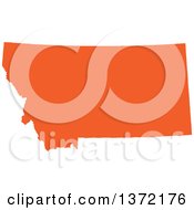 Clipart Of An Orange Silhouetted Map Shape Of The State Of Montana United States Royalty Free Vector Illustration