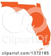 Orange Silhouetted Map Shape Of The State Of Florida United States