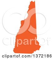 Clipart Of An Orange Silhouetted Map Shape Of The State Of New Hampshire United States Royalty Free Vector Illustration