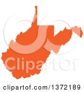 Clipart Of An Orange Silhouetted Map Shape Of The State Of West Virginia United States Royalty Free Vector Illustration