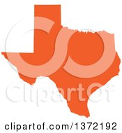 Poster, Art Print Of Orange Silhouetted Map Shape Of The State Of Texas United States