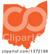 Clipart Of An Orange Silhouetted Map Shape Of The State Of Ohio United States Royalty Free Vector Illustration