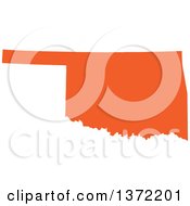 Orange Silhouetted Map Shape Of The State Of Oklahoma United States