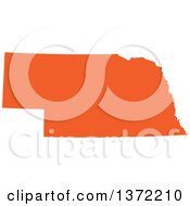 Clipart Of An Orange Silhouetted Map Shape Of The State Of Nebraska United States Royalty Free Vector Illustration