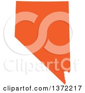 Orange Silhouetted Map Shape Of The State Of Nevada United States