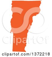 Orange Silhouetted Map Shape Of The State Of Vermont United States