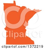 Clipart Of An Orange Silhouetted Map Shape Of The State Of Minnesota United States Royalty Free Vector Illustration