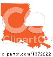 Clipart Of An Orange Silhouetted Map Shape Of The State Of Louisiana United States Royalty Free Vector Illustration