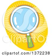 Poster, Art Print Of Magnifying Glass Over A Yellow Oval