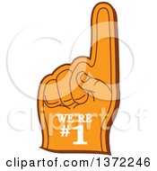 Clipart Of A Foam Finger In Orange Royalty Free Vector Illustration by Clip Art Mascots