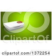 Clipart Of A 3d Body Weight Scale On A Green Background With Text Space Royalty Free Illustration