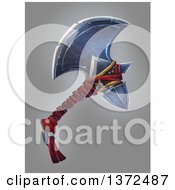 Clipart Of A Medieval Axe Over Gray Royalty Free Illustration
