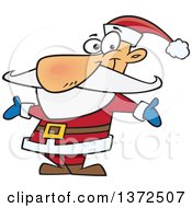 Poster, Art Print Of Christmas Santa Claus Welcoming With Open Arms