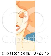Vertical Drag Queen Face Panel With Orange Hair