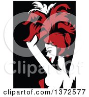 Cabaret Performer In Red Black And White