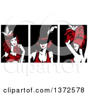 Cabaret Performers In Red Black And White