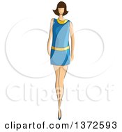 Poster, Art Print Of Faceless Caucasian Female Model Wearing 70s Styled Dress