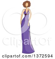 Clipart Of A Faceless Caucasian Female Model Wearing 70s Styled Dress Royalty Free Vector Illustration