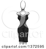 Clipart Of A Black Dress On A Mannequin Royalty Free Vector Illustration by BNP Design Studio