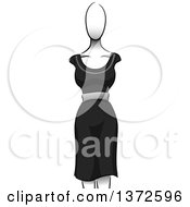 Clipart Of A Black Dress On A Mannequin Royalty Free Vector Illustration