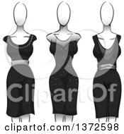 Poster, Art Print Of Black Dresses On Mannequins