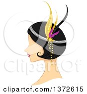 Retro Flapper Woman In Profile