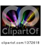 Poster, Art Print Of City With Colorful Strobe Lights