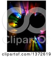 Poster, Art Print Of Planet With City Buildings And Colorful Strobe Lights
