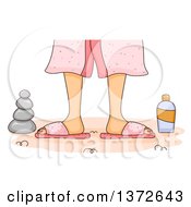 Poster, Art Print Of Womans Feet With Spa Rocks And Lotion