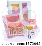 Poster, Art Print Of Pair Of Scissors And Coupons
